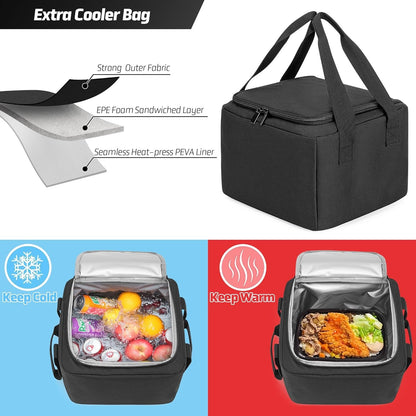 GRAOSO Front Trunk Organizer with Cooler Bag Compatible with Tesla Model 3 / Model Y, Frunk Storage Bag Collapsible with Multi-Compartment for Trip Accessories, Tools, Food and Drink, Black