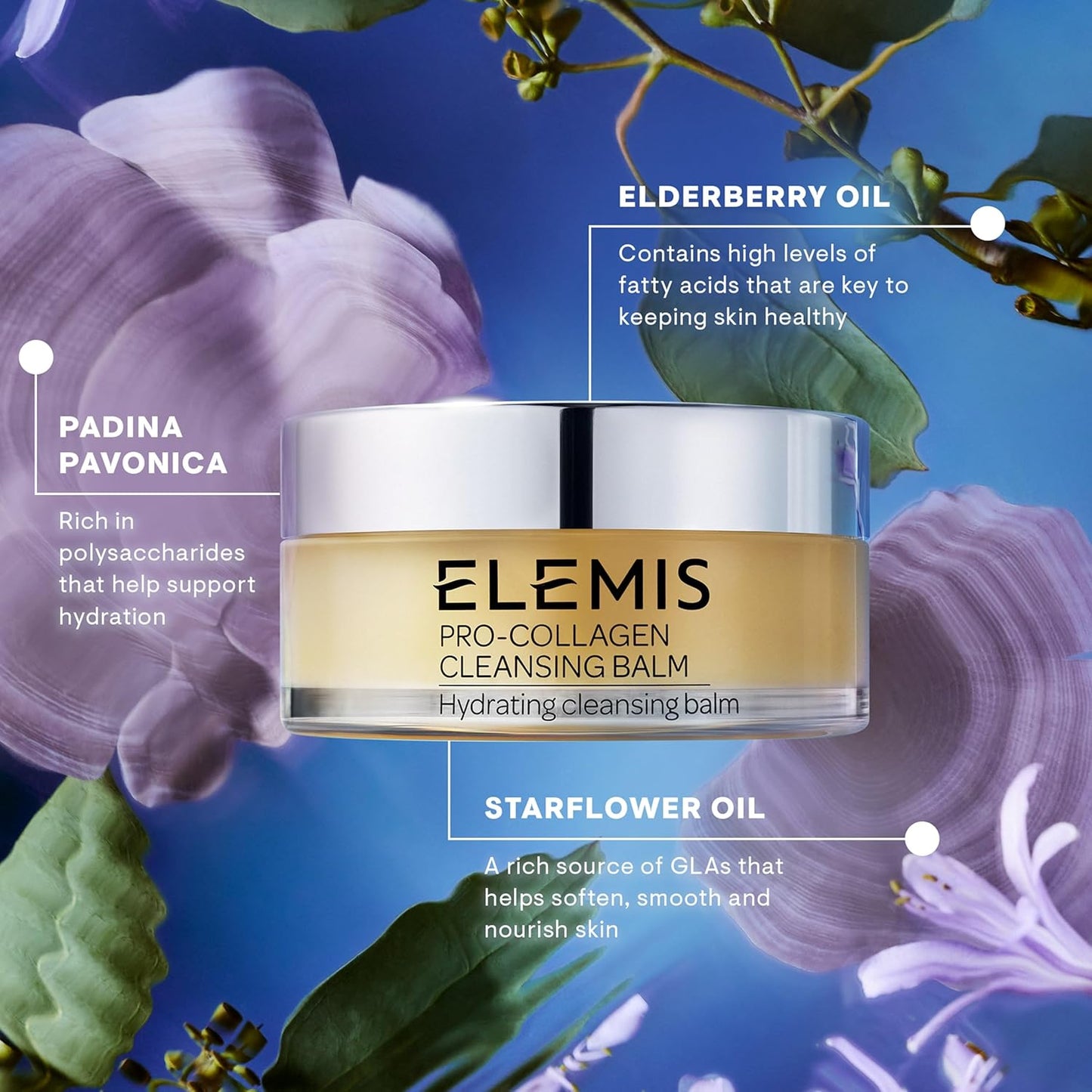 ELEMIS Pro-Collagen Cleansing Balm Makeup Remover, Hydrating Facial Cleanser, Oil Cleanser, Oil Makeup Remover, Deep Cleanse