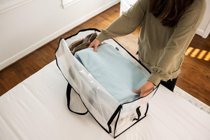 ClearSpace Oversized Moving Bags or Storage Bag – Large Moving Boxes with Backpack Straps, Zippers & Handles – Heavy-Duty Packing Bags, College Dorm, Christmas Decorations, 6 Pack