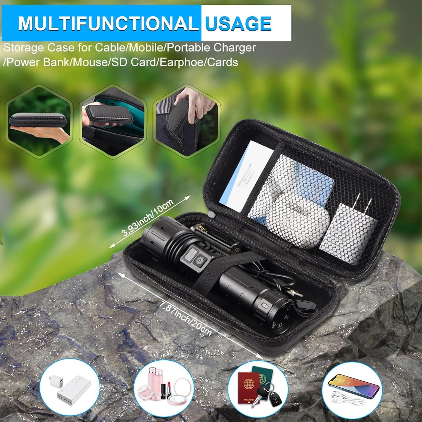 MOREVAC Rechargeable LED Flashlights High Lumens, High Lumens & 1500 Meters Super Bright Rechargeable Tactical Flashlight with 5 Modes,Waterproof,Powerful Handheld Flash Light for Camping