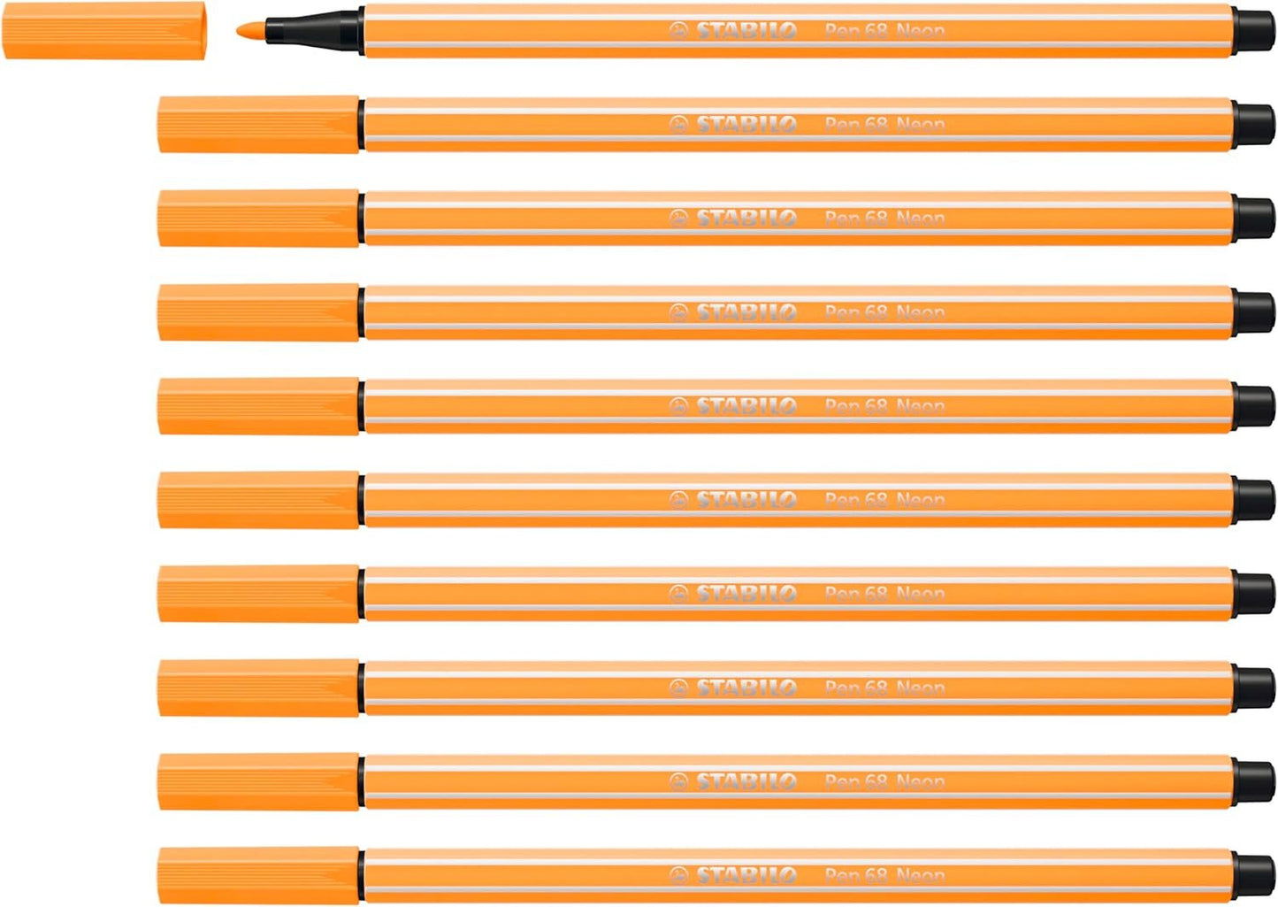 STABILO Pen 68 Orange Pack of 10 - Premium Felt-tip Pen