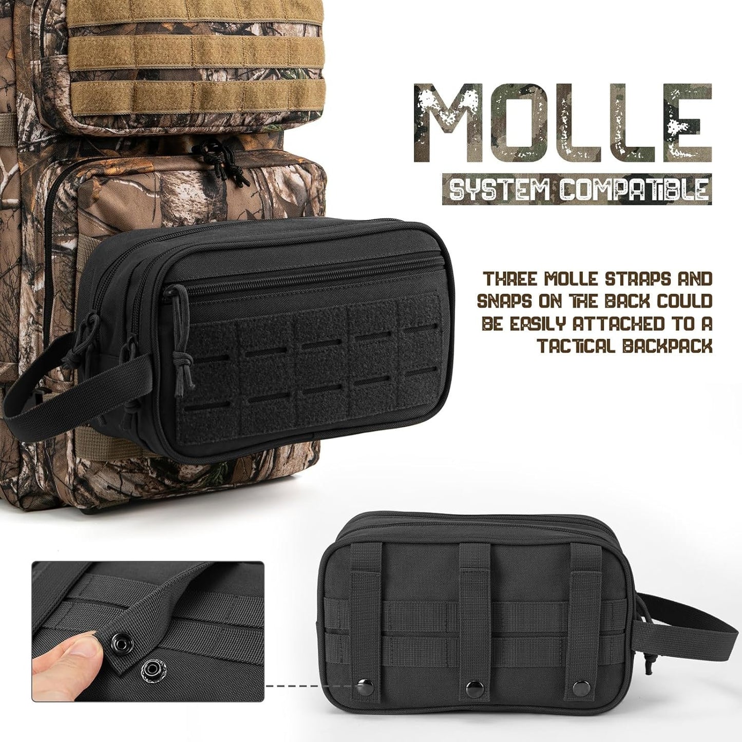 Tactical Toiletry Bag Men Hygiene Bag Shaving Kit Travel Shower Makeup Pouch Cosmetic Organizer Pocket
