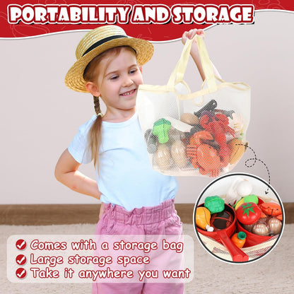 Lehoo Castle Play Kitchen Accessories, Play Pots and Pans Sets for Kids Kitchen, Play Food Sets for Kids, Kitchen Play Set Toddler Cooking Set, Toy Foods for Toddlers 3-5 Girls