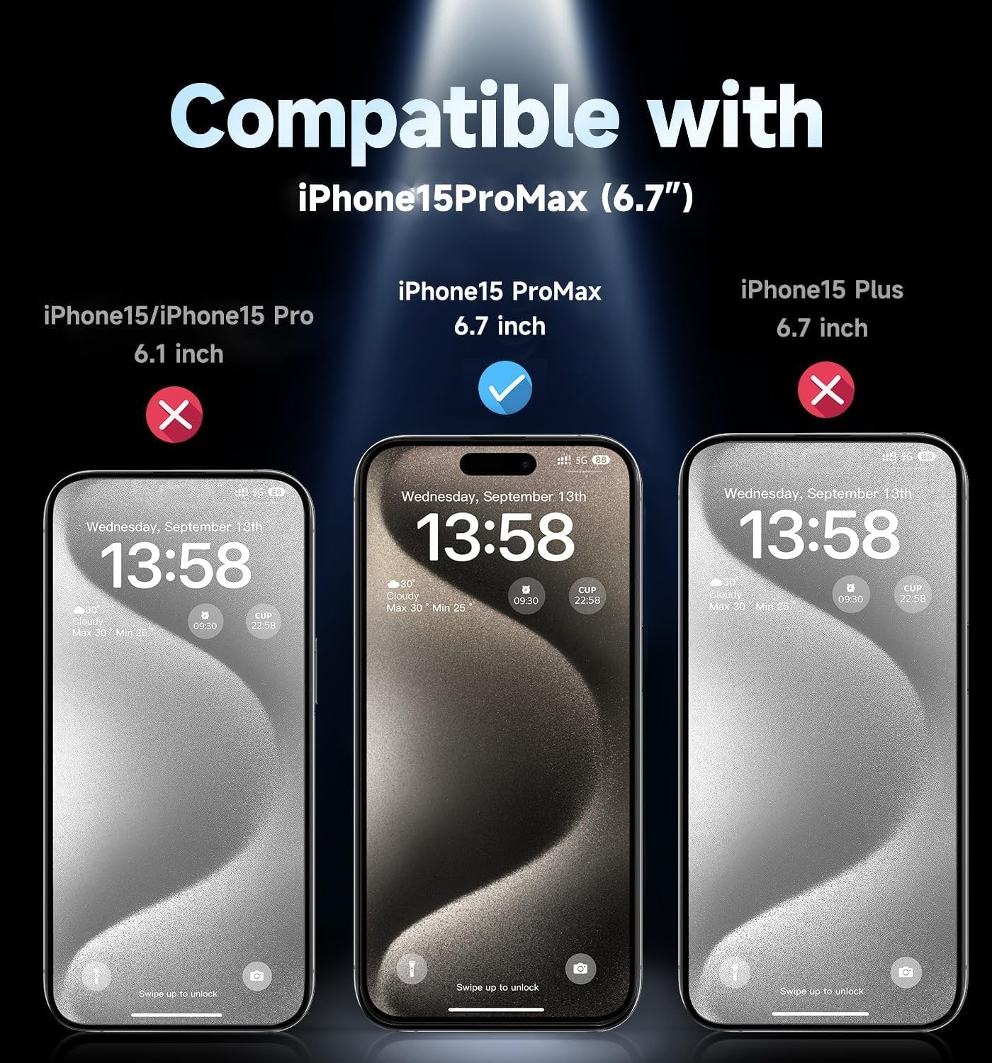 MAGIC JOHN 2 Pack for iPhone 15 Pro Max 6.7 inch Privacy Glass Screen Protector, Auto Dust-Elimination Installation, Bubble Free, HD Clear, Easy Installation