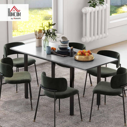 HOMCOM Expandable Dining Table with Detachable Side, Folding Kitchen Table for 6 People, Extending Table with Steel Frame for Small Spaces, Dark Grey