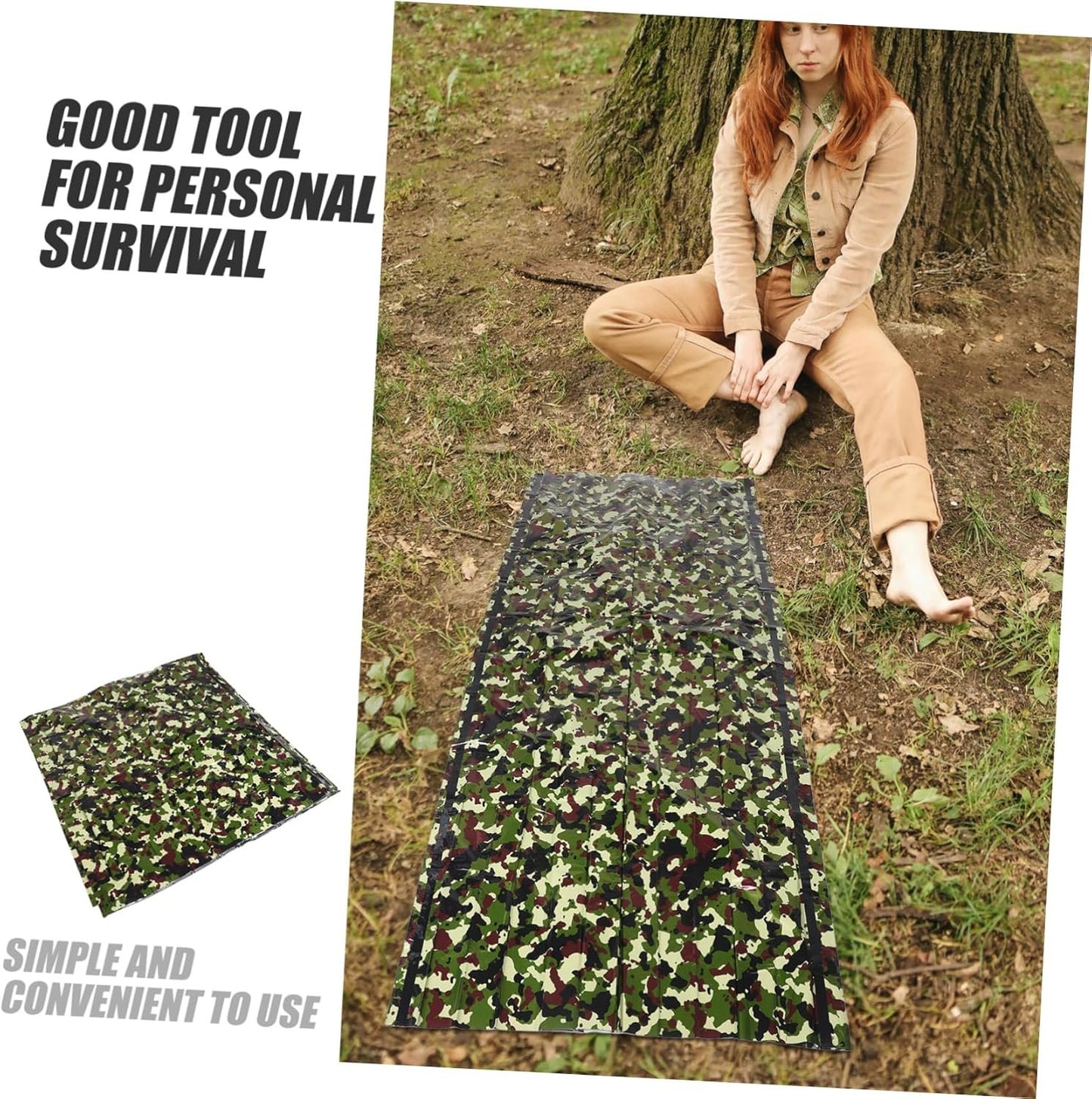 EXAOMBLE 1 Set Survival Tent Emergency Shelter with Thermal Insulation Windproof Design Durable Construction for Outdoor Camping and Hiking Adventures