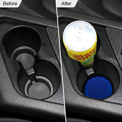 4 Pack Car Cup Holder Coaster, 2.75 Inch Diameter Non-Slip Universal Insert Coaster, Durable, Suitable for Most Car Interior, Car Accessory for Women and Men (Dark Blue)