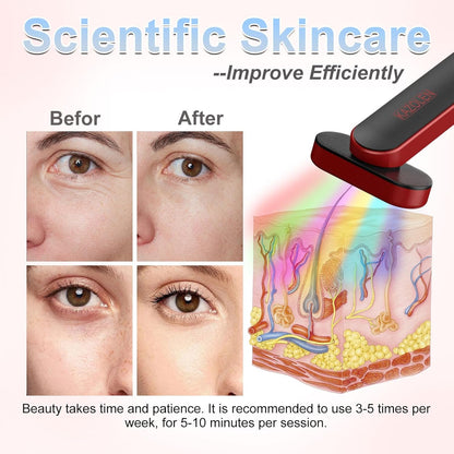 Red-Light-Therapy for Face, 7 Colors LED Light Face Skincare Wand Eye Beauty Device for Skin Care at Home - LED Face Skin Rejuvenation for Face Neck Chin Skincare Tool