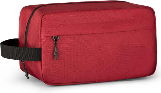 Vorspack Travel Toiletry Bag for Men - Hanging Toiletries Bag Water Resistant Dopp Kit Travel Bag for Toiletries Accessories, Maroon, Medium