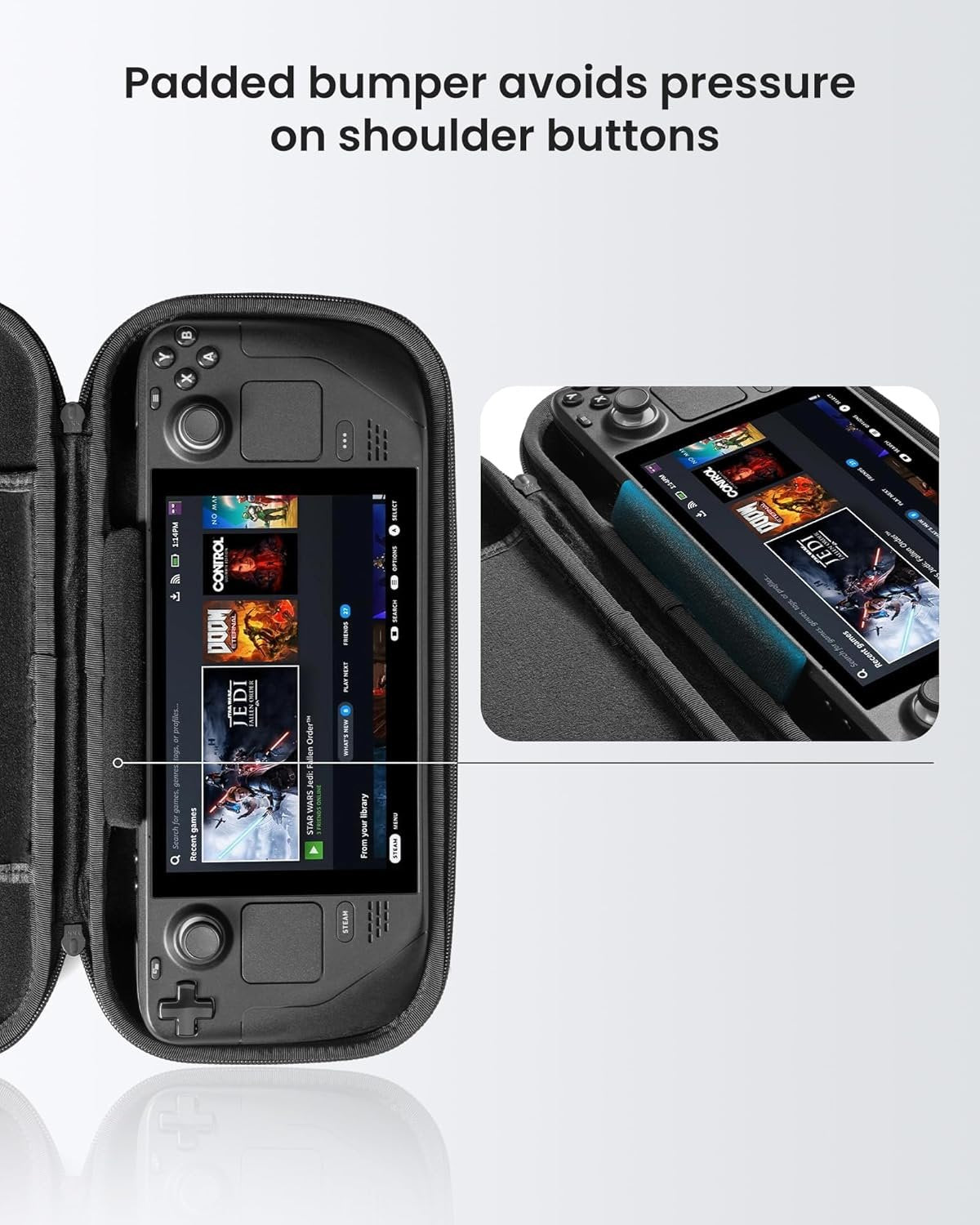 tomtoc Carrying Case Compatible with Steam Deck, Protective case, Hard Portable Travel Carrying Bag for Steam Deck Console & Accessories, Shockproof, Travel Friendly, Black