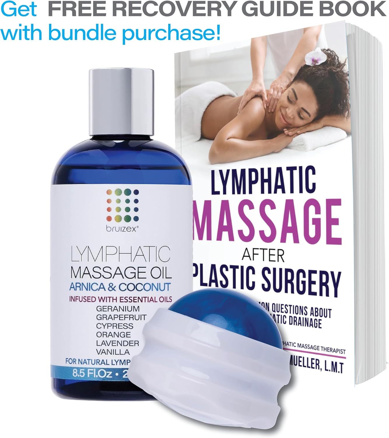 Bruizex Lymphatic Massage Oil: Natural Arnica & Lavender Oil for Post Surgery Recovery, Swelling & Water Retention Relief. Ideal for Liposuction, BBL, Tummy Tuck & More. 8oz by Bruizex