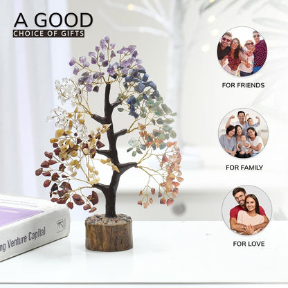 Chakra Tree - Crystal Tree - Gem Tree - Feng Shui Decor - Crystal Bonsai Tree - 7 Chakra Tree of Life Decor - Gemstone and Crystals - Spiritual Tree - Chakra Stones - Crystal Gifts - Energy Crystals