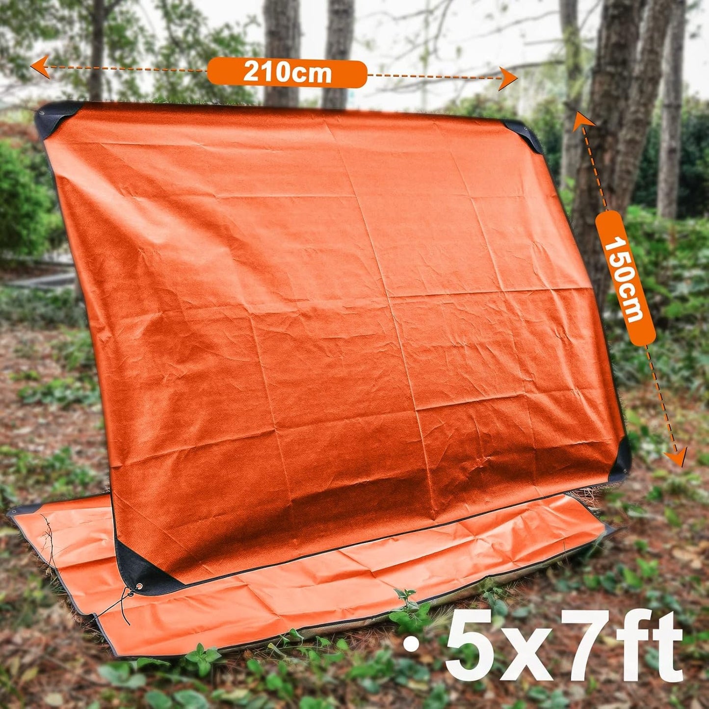 E EASTSTORM 210 x 150 cm Thickened Emergency Blanket Sleeping Bag Survival Bivvy Bag Rescue Blankets Tarp Waterproof Thermal Blanket Tarp Tent Tarp Ultralight Cold Protection for Camping