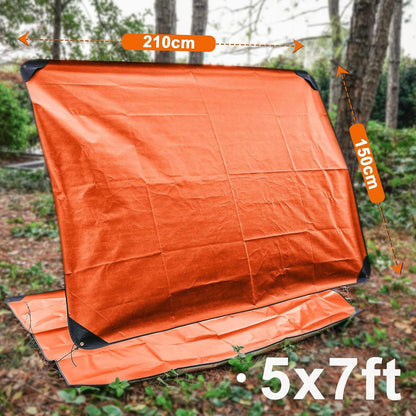 E EASTSTORM 210 x 150 cm Thickened Emergency Blanket Sleeping Bag Survival Bivvy Bag Rescue Blankets Tarp Waterproof Thermal Blanket Tarp Tent Tarp Ultralight Cold Protection for Camping