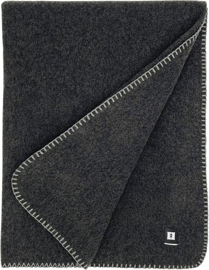 EKTOS 100% Virgin Wool Blankets, 90" x 78", Emergency Blanket for Car, Winter Camping (Charcoal, Full Size)