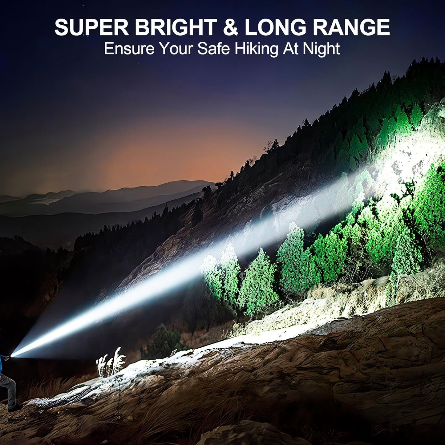 Rechargeable Flashlights High Lumens, Super Bright LED Small Powerful Tactical Flashlight with Memory Function, 6Modes Pocket Waterproof Flash Light for Camping,Emergency
