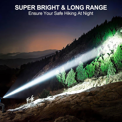 Rechargeable Flashlights High Lumens, Super Bright LED Small Powerful Tactical Flashlight with Memory Function, 6Modes Pocket Waterproof Flash Light for Camping,Emergency