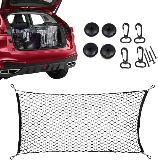 Trunk Storage Net - Tailgate Net with More Accessories,Mesh Storage Pocket Cargo Net for Car, 27.56x47.24 Inch Tailgate Net with More Accessories Adjustable for Suvsfor Suvs, and Trucks