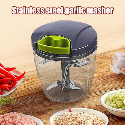 Vgvgaj Manual Onion Chopper | Hand String Garlic Grinder - Vegetable Blender Food Processor Quiet Efficient Kitchen Tool for Veggies Ginger Fruits Nuts
