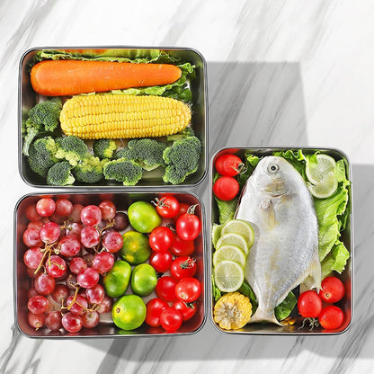 PRITOK Food Storage Container, Stainless Steel Food Storage Containers with Lid, Pack of 5, 1100 ml, Meal Prep Boxes, Reusable Freezer Containers, Food Storage Box for Food, Microwave