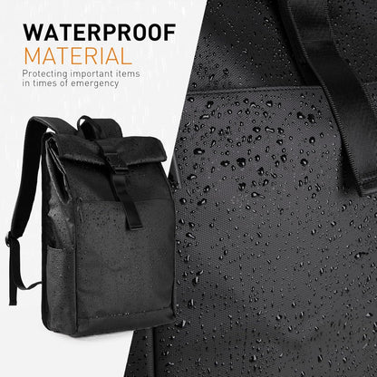 TREKKIN PLUS Laptop Backpack, Waterproof Outdoor Sports Casual Daypack Travel Essentials Black