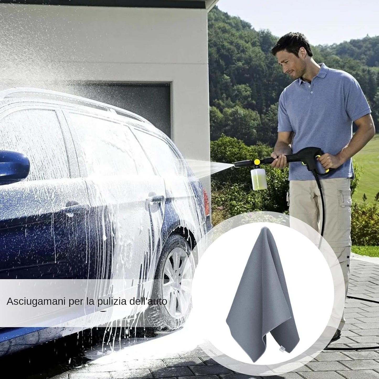 Generico Car Cleaning Towel, Double Sided Microfiber Rag, 11.81 x 23.62 Inches, Ultra Water Absorbent, Lint Streak Design, Auto Detailing for Car, Kitchen and Bathroom (Multicolour)