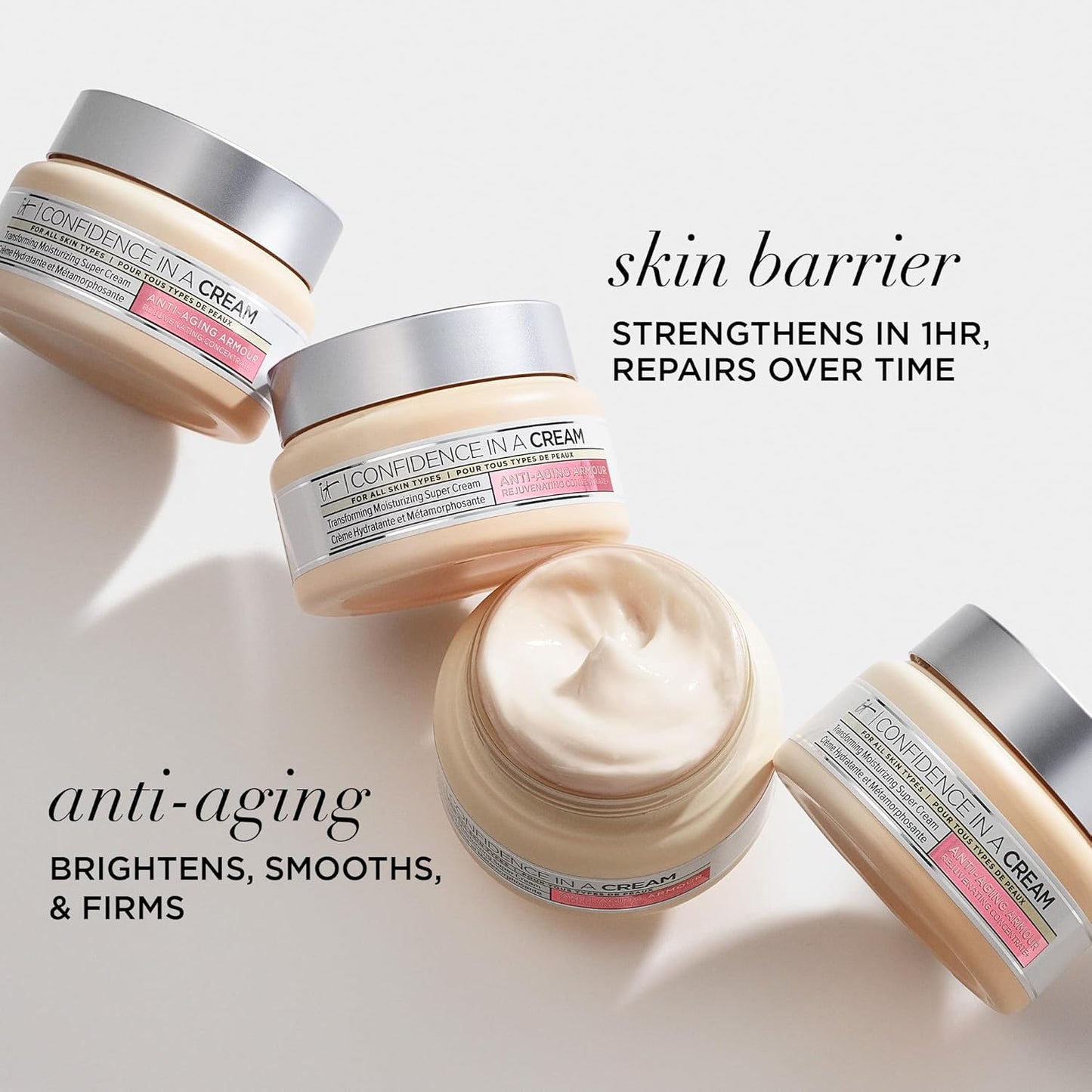 iT COSMETICS, Anti-Aging Moisturising Cream, For All Skin Types, Formula With Niacinamide, Confidence In A Cream Supercharged, 60ml
