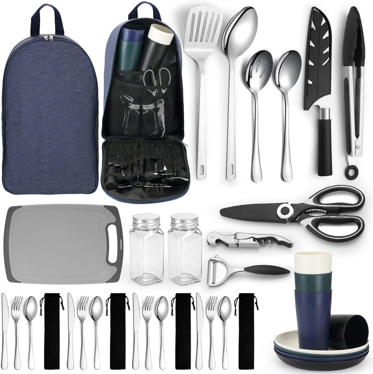 Homquen Camping Essentials Camping Gear Must Haves，Cooking Utensils Set Rv Camping Accessories，Camper Gadgets for Outdoor Hiking Travel Picnic Barbecue Gifts