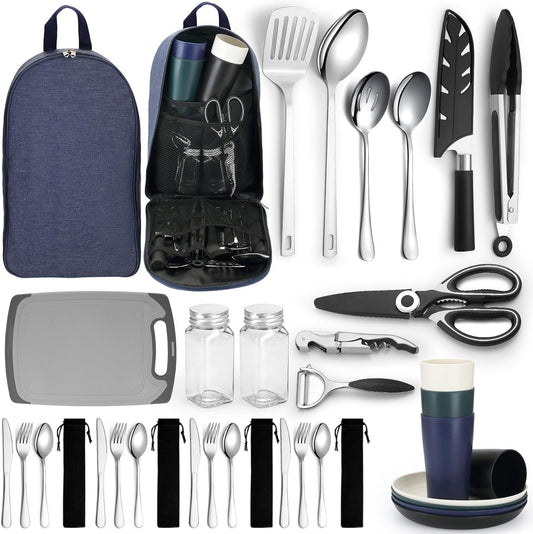 Homquen Camping Essentials Camping Gear Must Haves，Cooking Utensils Set Rv Camping Accessories，Camper Gadgets for Outdoor Hiking Travel Picnic Barbecue Gifts