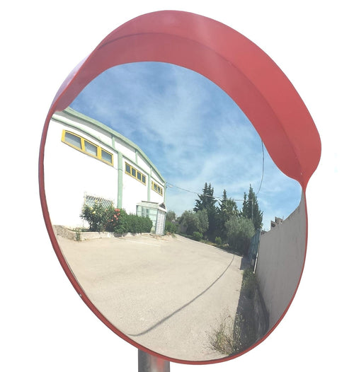 JCM-45o Convex unbreakable traffic mirror, diameter 45cm (18"), for road safety and shop security with adjustable fixing bracket for pole 48 mm (1.5")