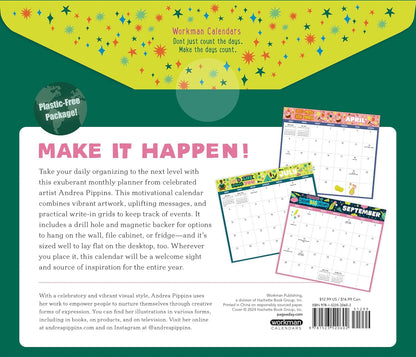 Dream Big Dreams: Inspiration and Organization for 2025: A Magnetic Monthly Calendar for a Fridge, Wall, or Desk