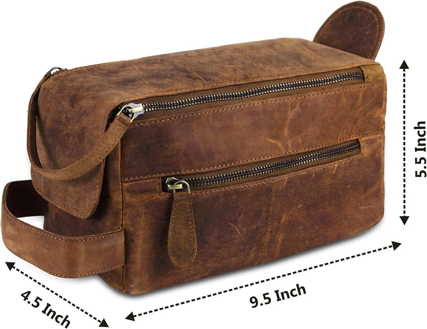 Toiletry Bag for Men Dopp Kit genuine Buffalo Leather Toiletry Bag Case for Women Travel Accessories for Men Women Travel Makeup cosmetic Bag Travel Essentials Organizer Leather Travel Toiletries Bag