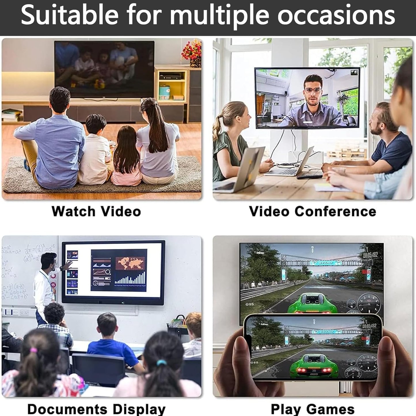 Lightning to HDMI Adaptor for Apple TV, 1 Pcs Cable for Apple Adapter to HDMI, 1080P Lightning for iPhone Digital AV Adapter, Video & Audio Sync Screen Converter for iPhone 14/13/12/11/X/XS