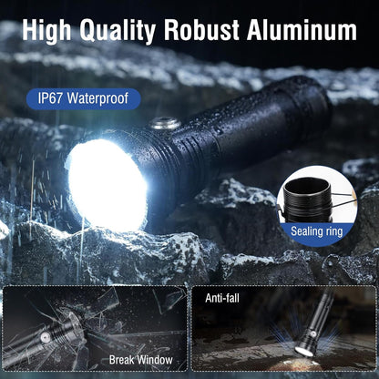 NGOKPYD ET28 Small Multicolor Tactical Flashlight with 365 nm UV Black Light White Red Blue Green,2000 Lumens IP67 Waterproof 2000 mAh, Mini RGB Colored Flashlights Multi-Color Changing Flash Light