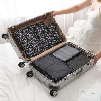Dizdvizd Travel Cubes, Set of 6 Cube Organizers, Travel Organizer Bags, Suitcase Organizer - Cat
