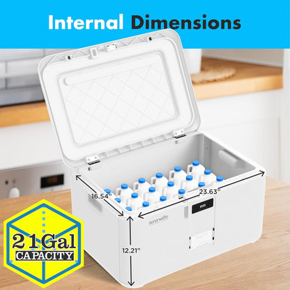 SereneLife Lockable Storage Box, 21 Gallon Capacity Storage Trunk with Combination Lock, Locking Container Bin for Organization