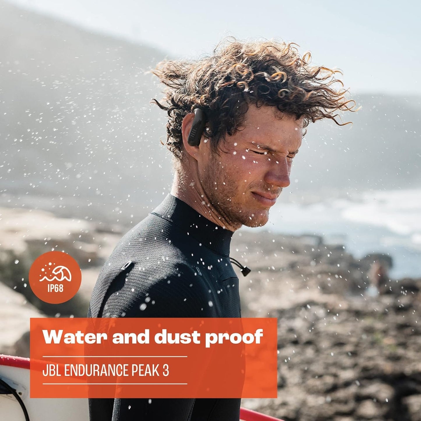 JBL Endurance Peak 3 - True Wireless Active Earbuds with Ear Hook Enhancer, IP68 Dust and Water Proof, Up to 50 Hours of Battery Life - White