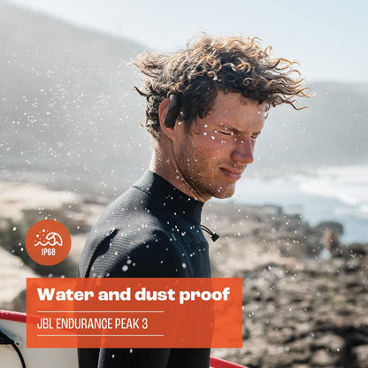 JBL Endurance Peak 3 - True Wireless Active Earbuds with Ear Hook Enhancer, IP68 Dust and Water Proof, Up to 50 Hours of Battery Life - White