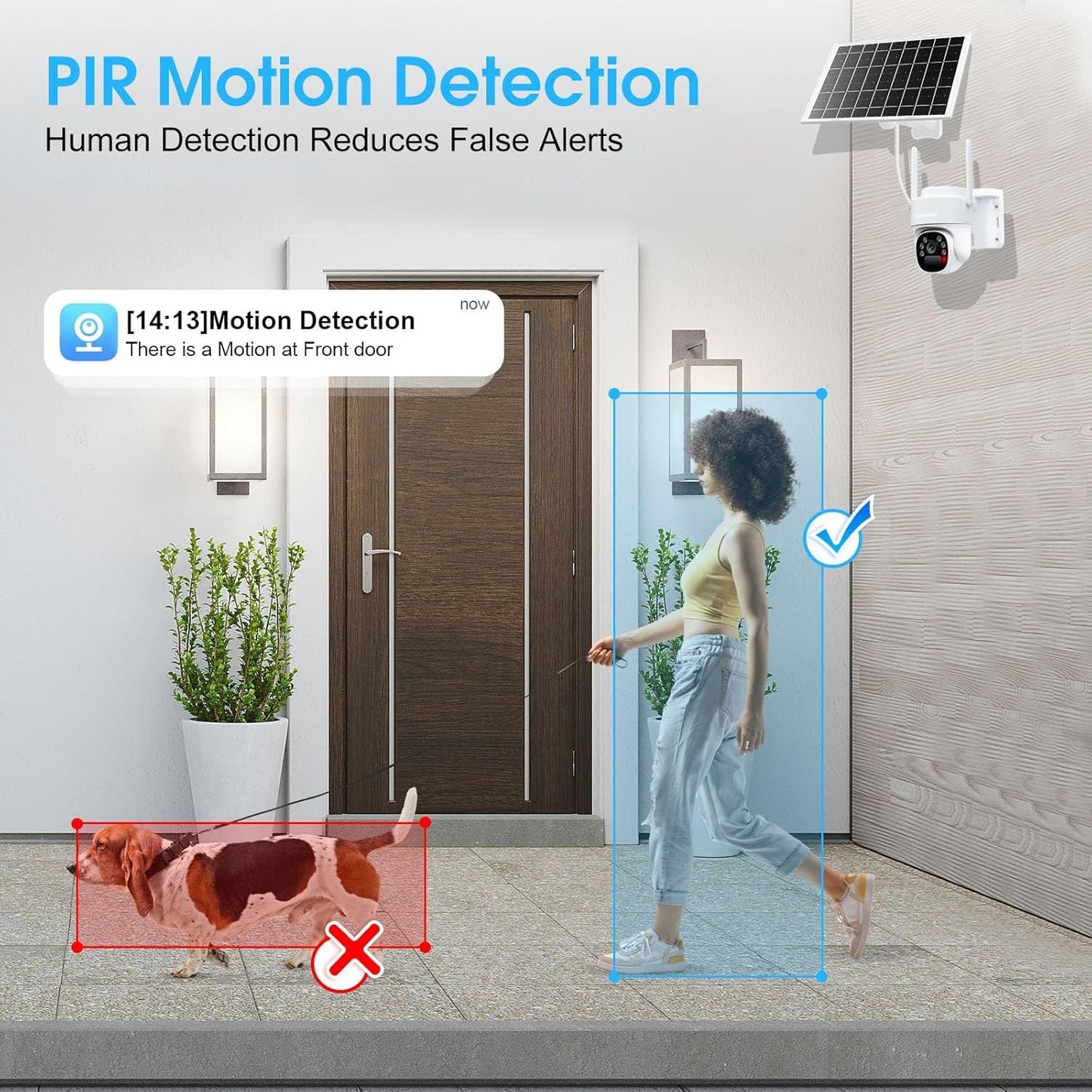 ADVWIN Solar Security Camera, Outdoor Wireless Home Surveillance with Colour Night Vision, PIR Motion Alarm, 2-Way Audio, 2.4G Wi-Fi