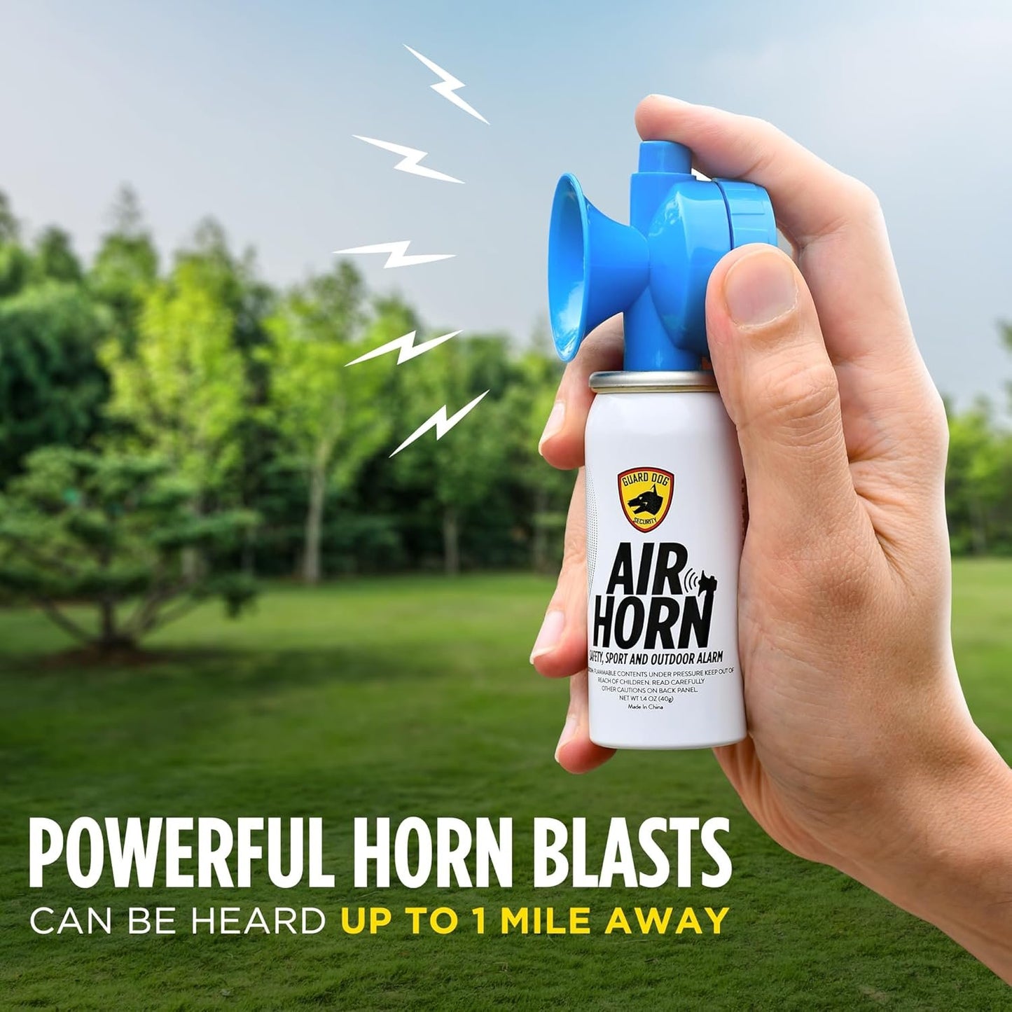 Guard Dog Security Air Horn for Dogs - Powerful Dog Training & Safety Tool - Stops Barking, Jumping, Fighting, Chasing & More - Works as Coyote Deterrent