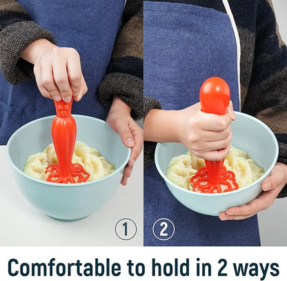 HOOBBE Red Kraken Octopus Themed Plastic Potato Masher For Making Mashed Potatoes, Avocado, Bean, Plantain, Baby Food, Soft Cooked Food and Fruit, Smasher Kitchen Tool to Mash, Fun Holiday Gift