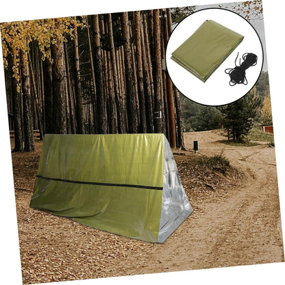 Happyyami 4pcs Survival Blanket Tent Windproof Emergency Tarp Warm Camping Accessory