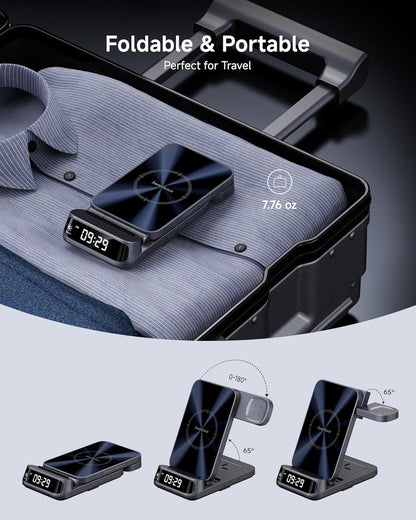 SwanScout 708G2 Wireless Charger for Pixel Watch 3/2/Fitbit Versa 4/3/Sense 2 (Not for Pixel Watch 1), 3 in 1 Charging Station for Pixel 9 Pro Fold/9 Pro/9/8 Pro/8A/7/6/5/4 (No Adapter)