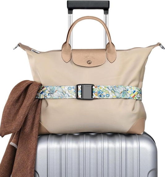 travel inspira Magnetic Quick Release Buckle Replacement - Add a Bag Luggage Strap for Carry On Bag - Airport Travel Accessories for Women & Men (34-46 in./88-116cm) - Rose Window