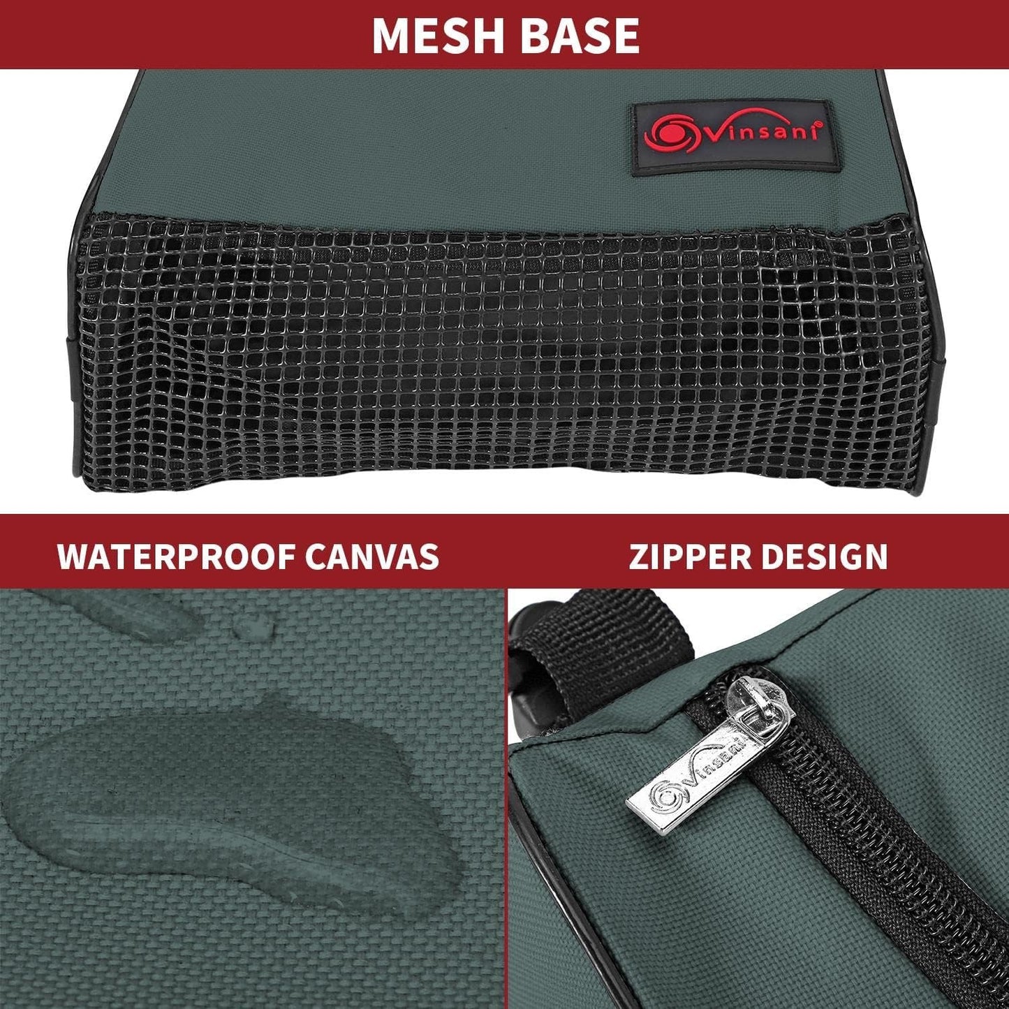 Vinsani Clothes Peg Bag Premium Zipped Waterproof Wearable Peg Storage Organiser Bag with Double Clips, Shoulder/Waist Strap Holds up to 300 Pegs Suitable for Indoor Outdoor Use â€“ Grey