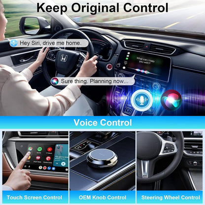 Mini Android Auto Wireless Adaptor&Wireless CarPlay Adaptor Convert Factory Wired to Wireless CarPlay Dongle, USB Carplay Box for iOS 12+/Android 11+ No Delay