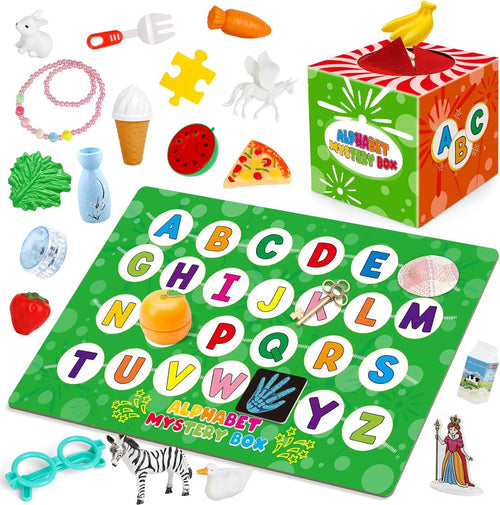 Kasfalci Alphabet Mystery Box for Kids,26 PCS ABC Learning Toys,Letters Sorting Matching Games for Toddlers,Letter Sounds,Speech Therapy Fine Motor Toys for Preschool Kindergarten Classroom