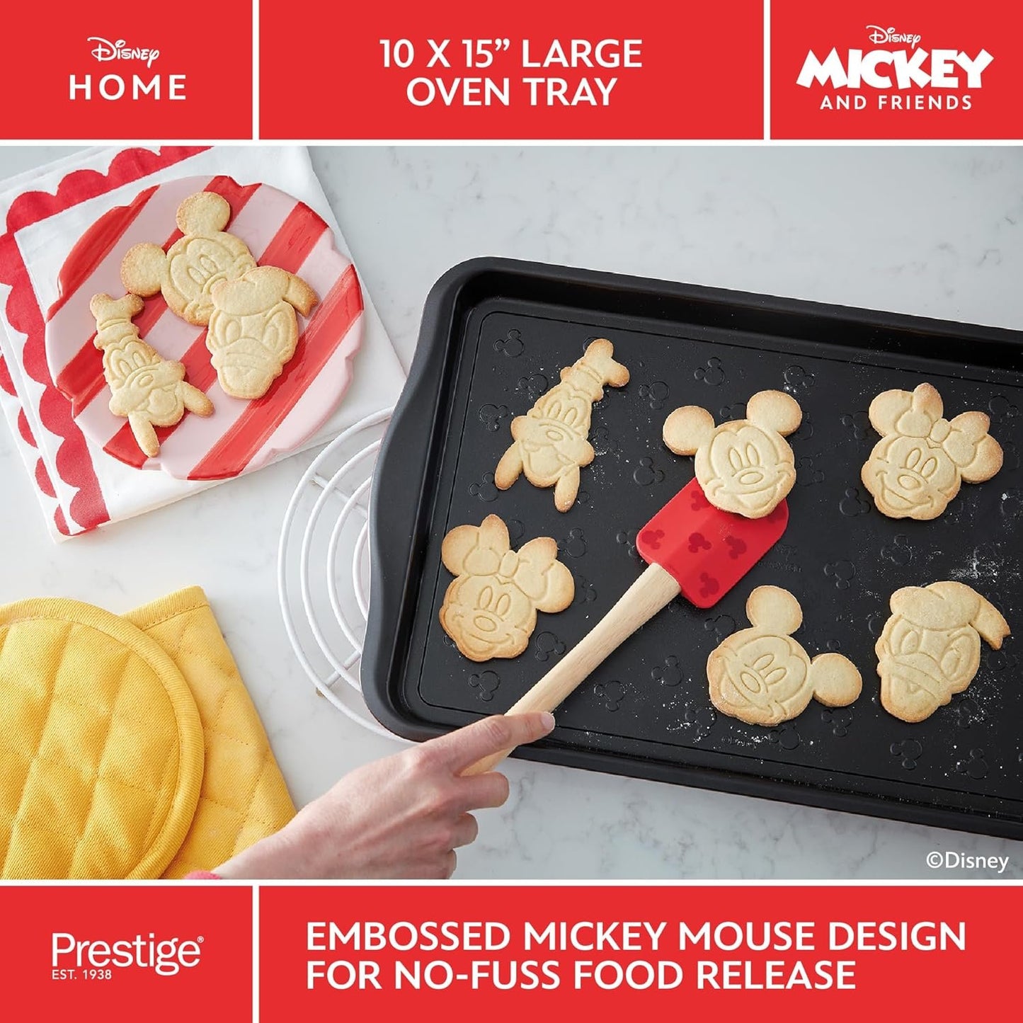 Prestige x Disney - Nonstick Baking Sheet with Embossed Mickey Logo (25 x 38cm/10 x 15in)