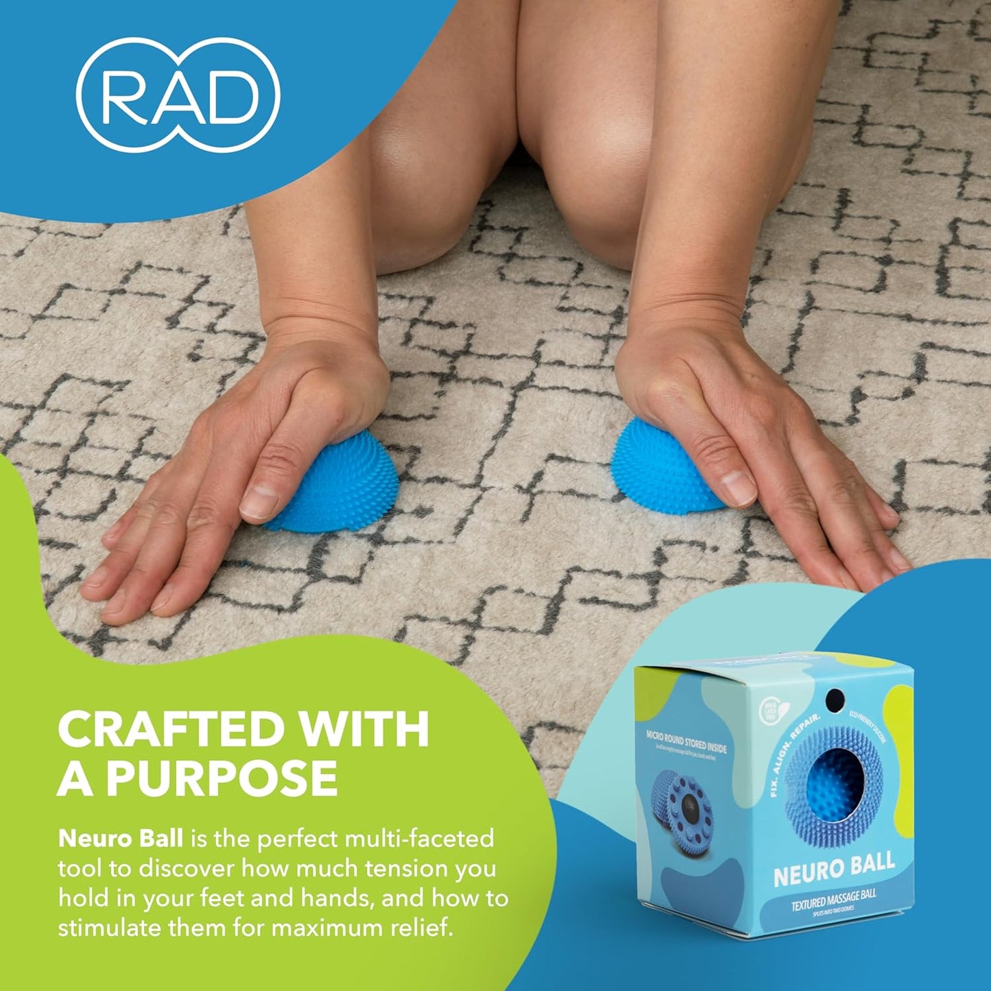 Neuro Ball I Foot Myofascial Release Tool I Textured Massage Ball for Feet I Self Massage, Mobility and Recovery