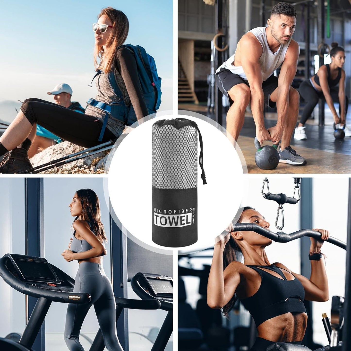 Quick Drying Beach Towel, Microfiber Sandproof Bath Towel, Ultra-Absorbent Workout Gear, Portable Fast-Dry Cloth for Fitness and Travel, 15.75x31.5 inches, Microfiber